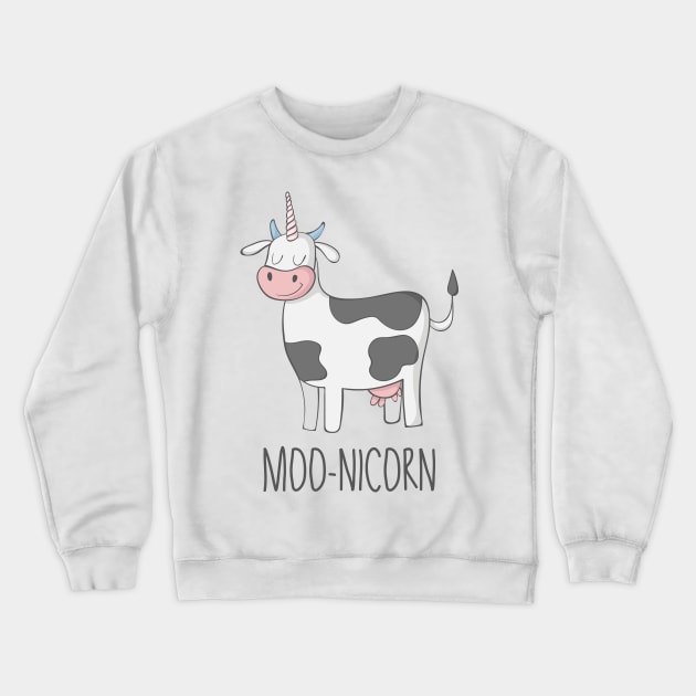 Moo-nicorn- Funny Cow Gift Crewneck Sweatshirt by Dreamy Panda Designs